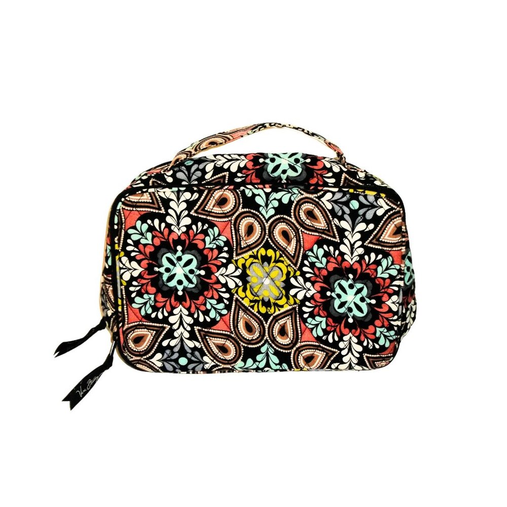 Vera Bradley Handle Travel Organizer Quilted Makeup Bag in Paisley Floral Print